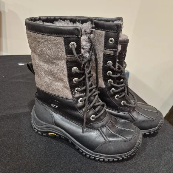 UGG Black/Gray ALL WEATHER Boots Womens size 5US. Gently Used! - Picture 2 of 8